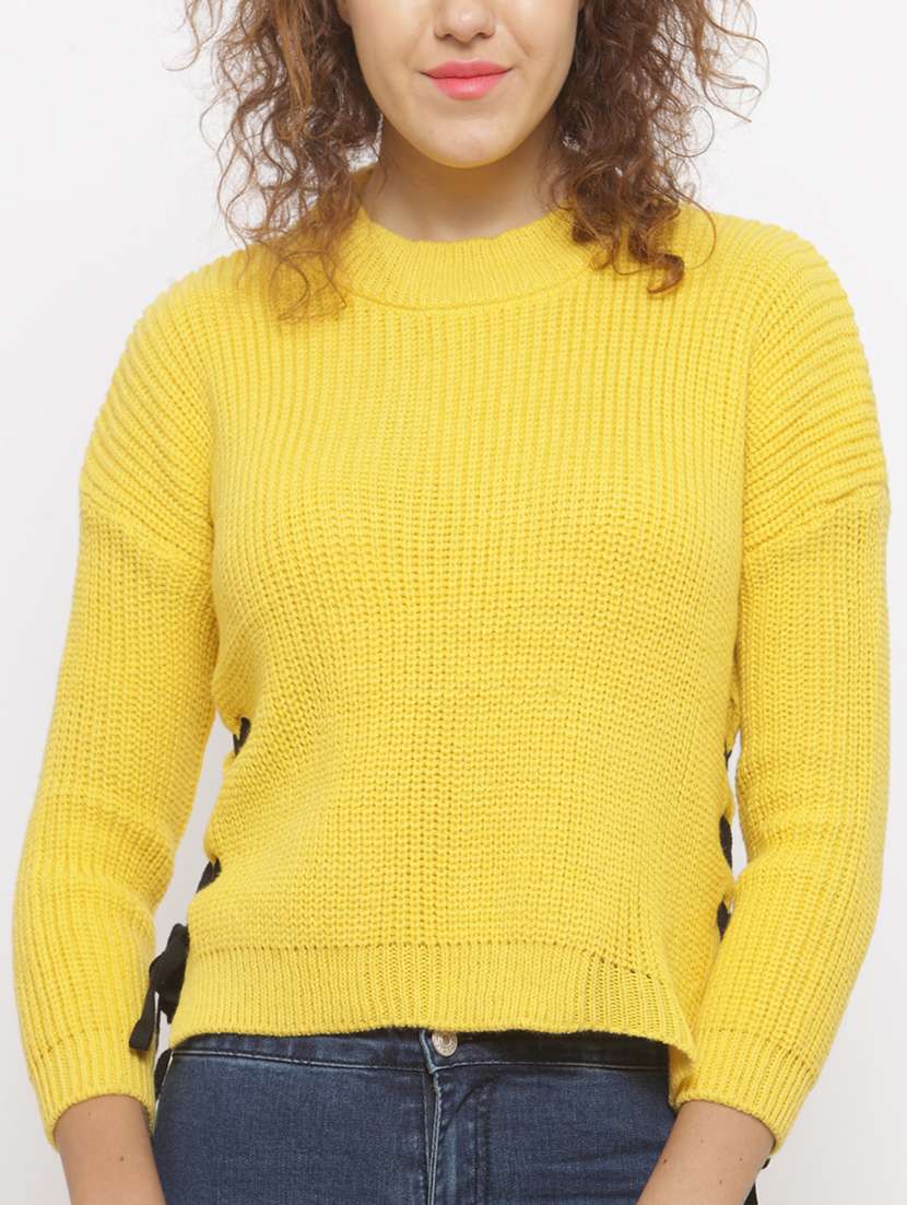yellow acrylic pullover