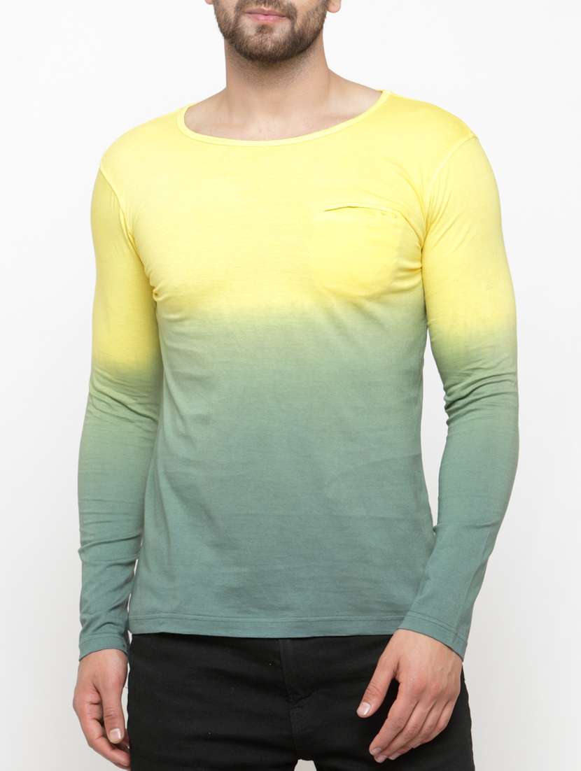 yellow cotton pocket t-shirt