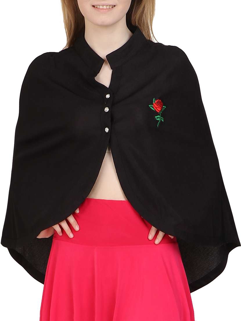 black viscose summer poncho