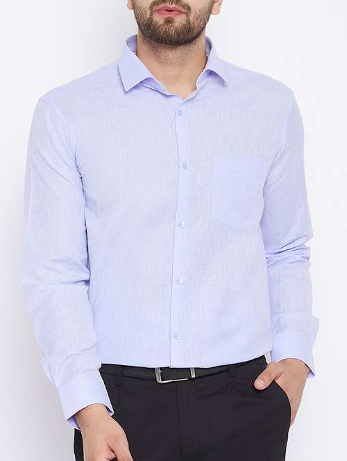 light blue cotton formal shirt - 15162108 - Standard Image - 0
