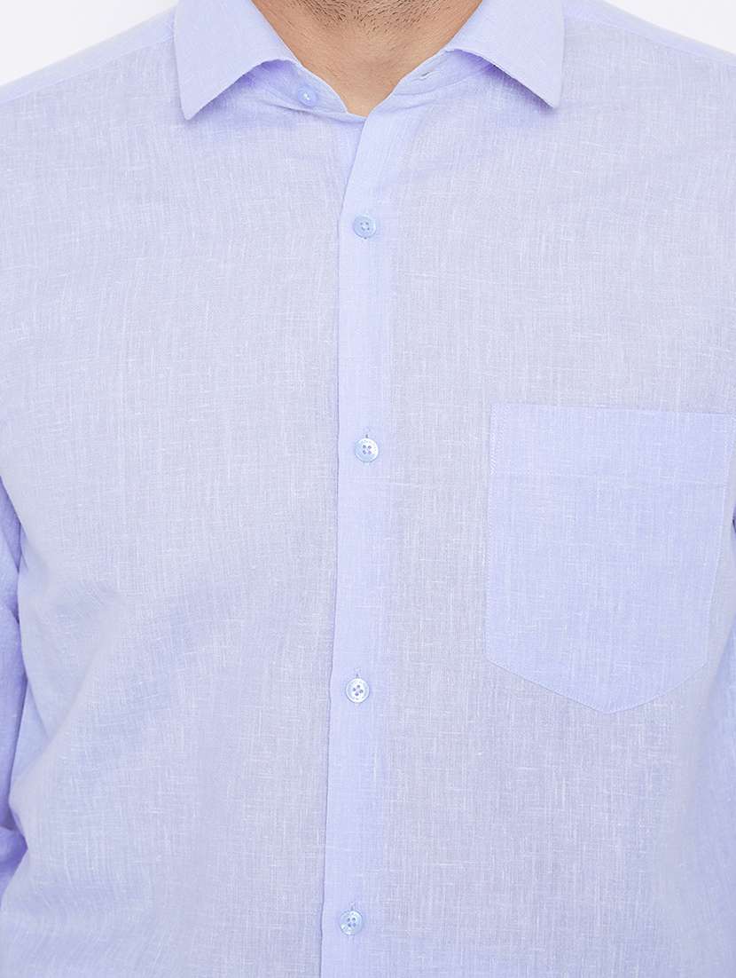 light blue cotton formal shirt - 15162108 - Standard Image - 3