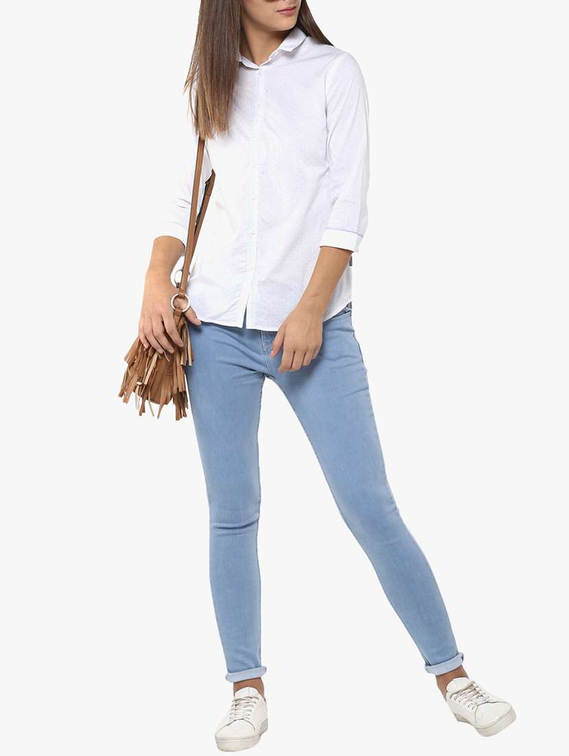 White Cotton Printed Shirt - 15163511 -  Standard Image - 3
