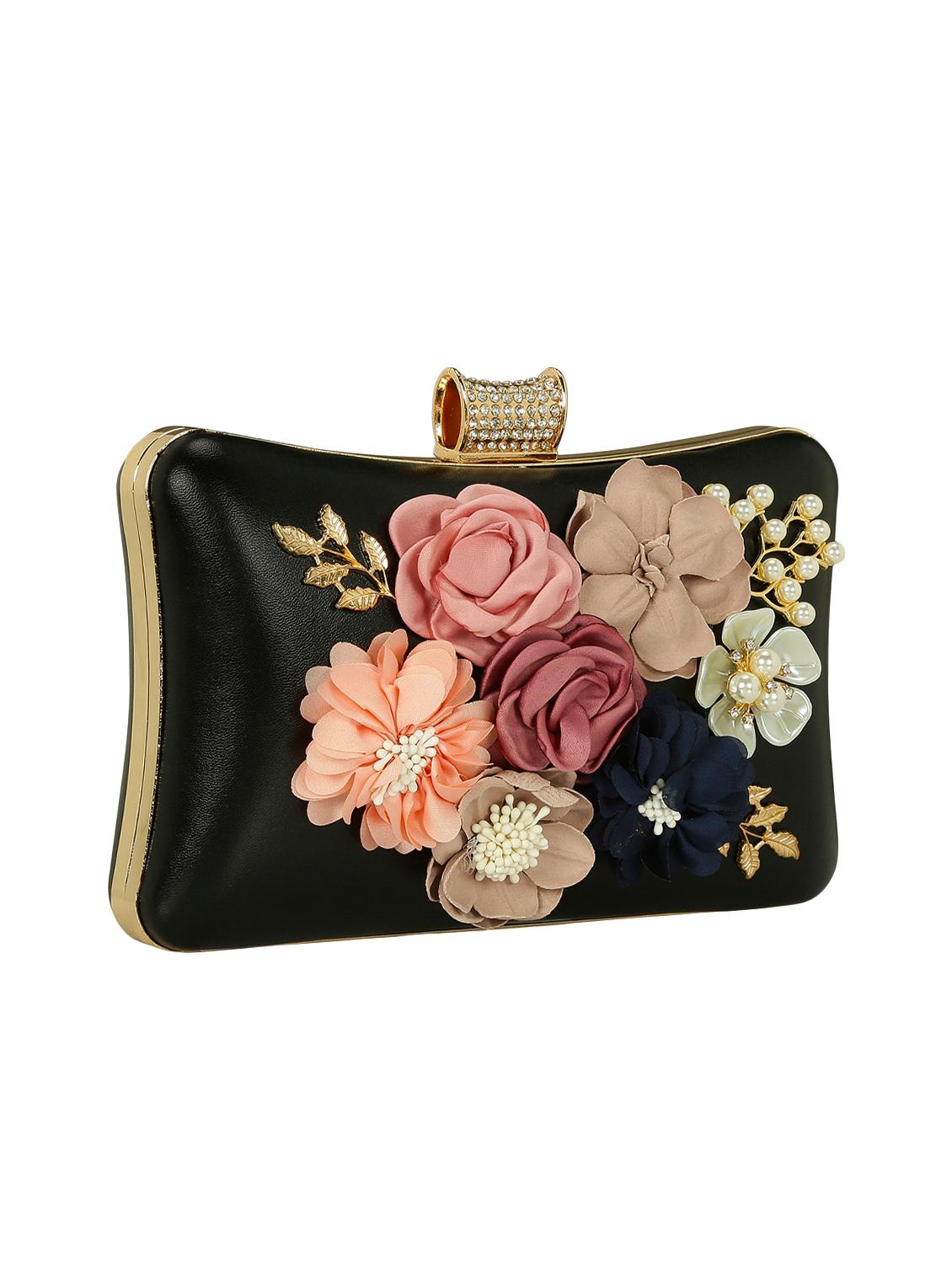 black leatherette box clutch - 15164984 - Standard Image - 3