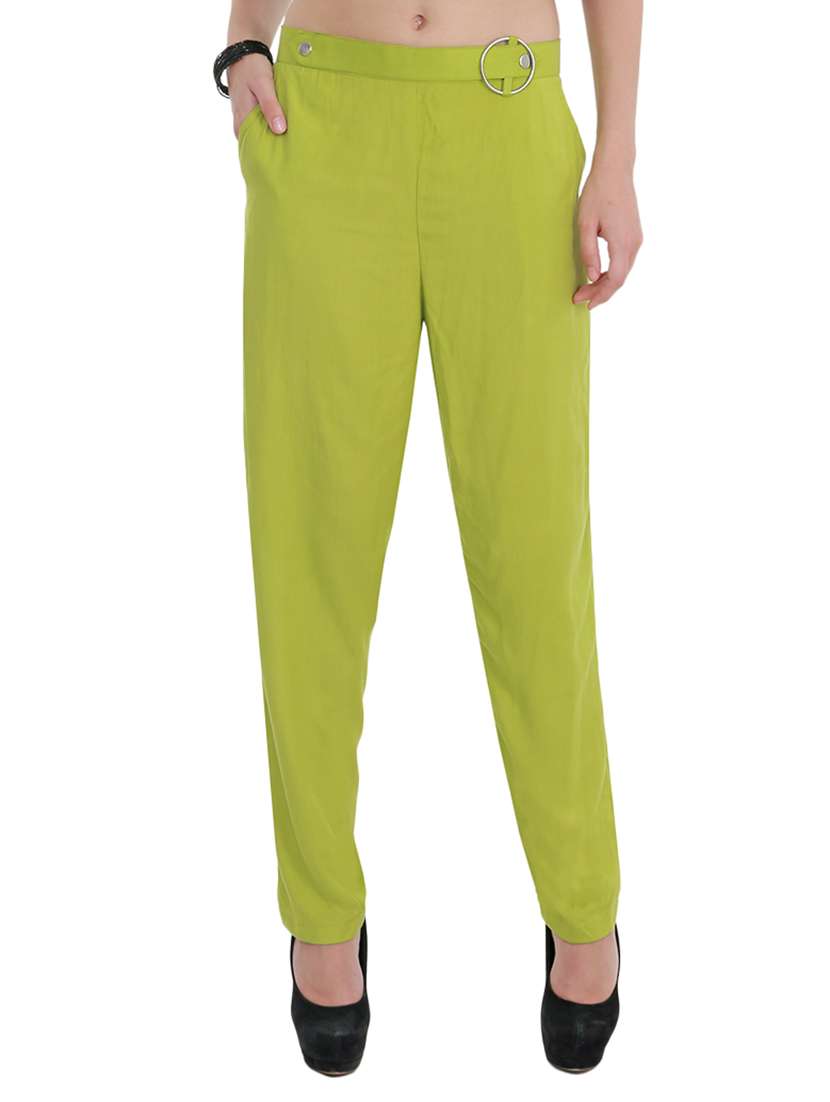 high rise solid flat front trouser - 15165414 -  Zoom Image - 0