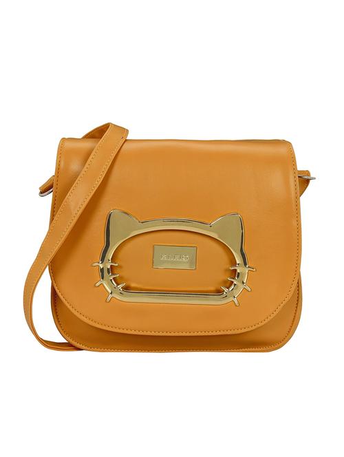 yellow leatherette  regular sling bag - 15166493 -  Standard Image - 0