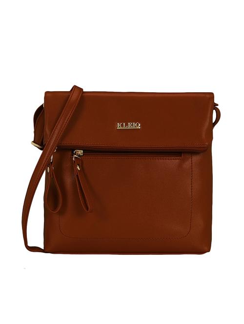 tan leatherette  regular sling bag - 15166534 -  Standard Image - 0