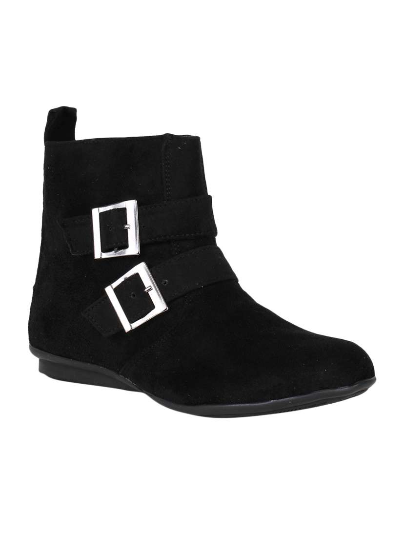 black suede ankle  boot