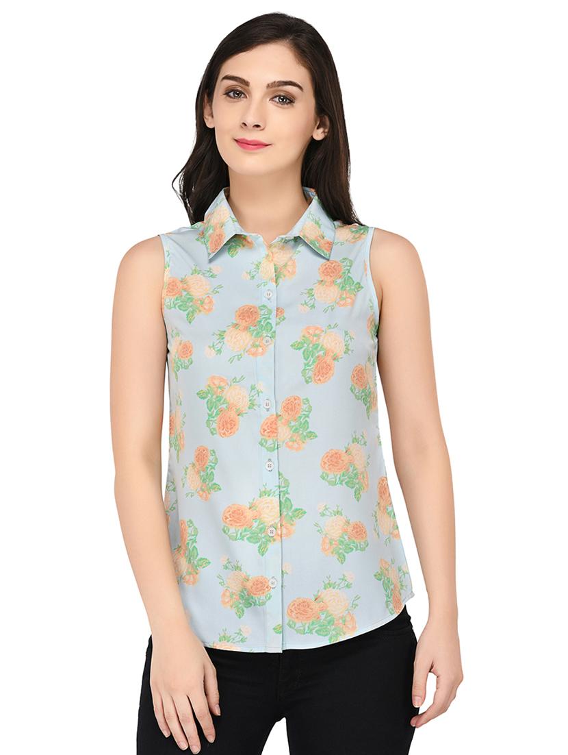 light blue floral shirt - 15169504 -  Zoom Image - 0