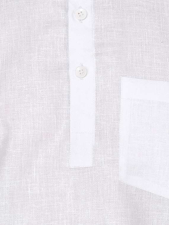 white cotton short kurta - 15170694 - Standard Image - 3