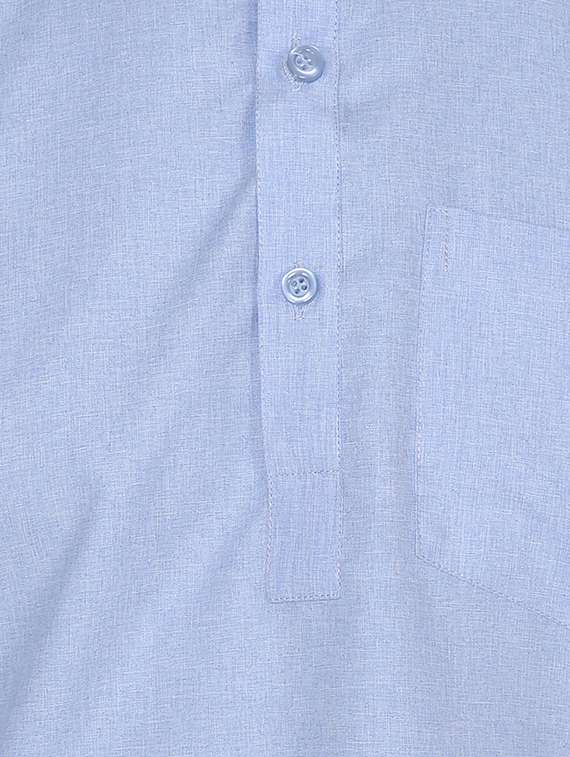 blue cotton short kurta - 15170695 - Standard Image - 3