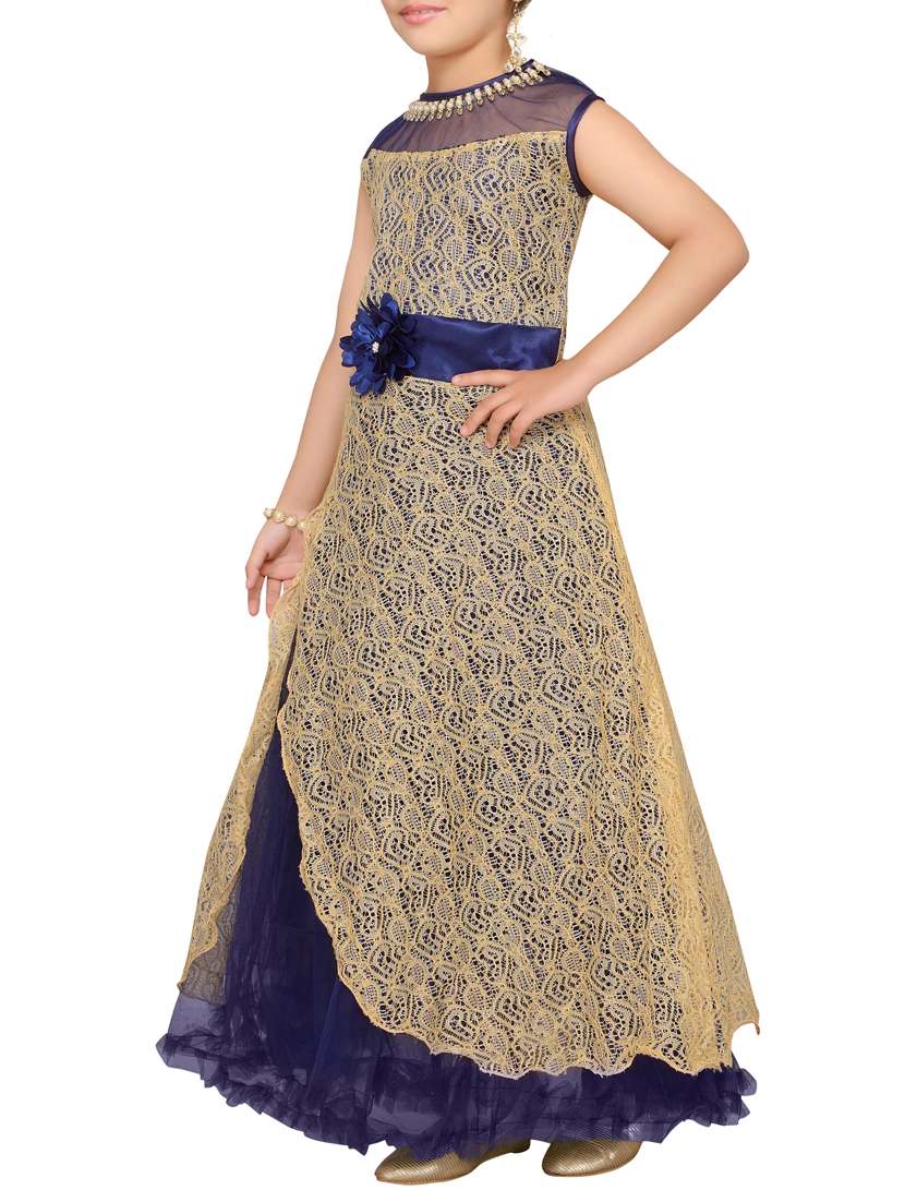 blue net gown