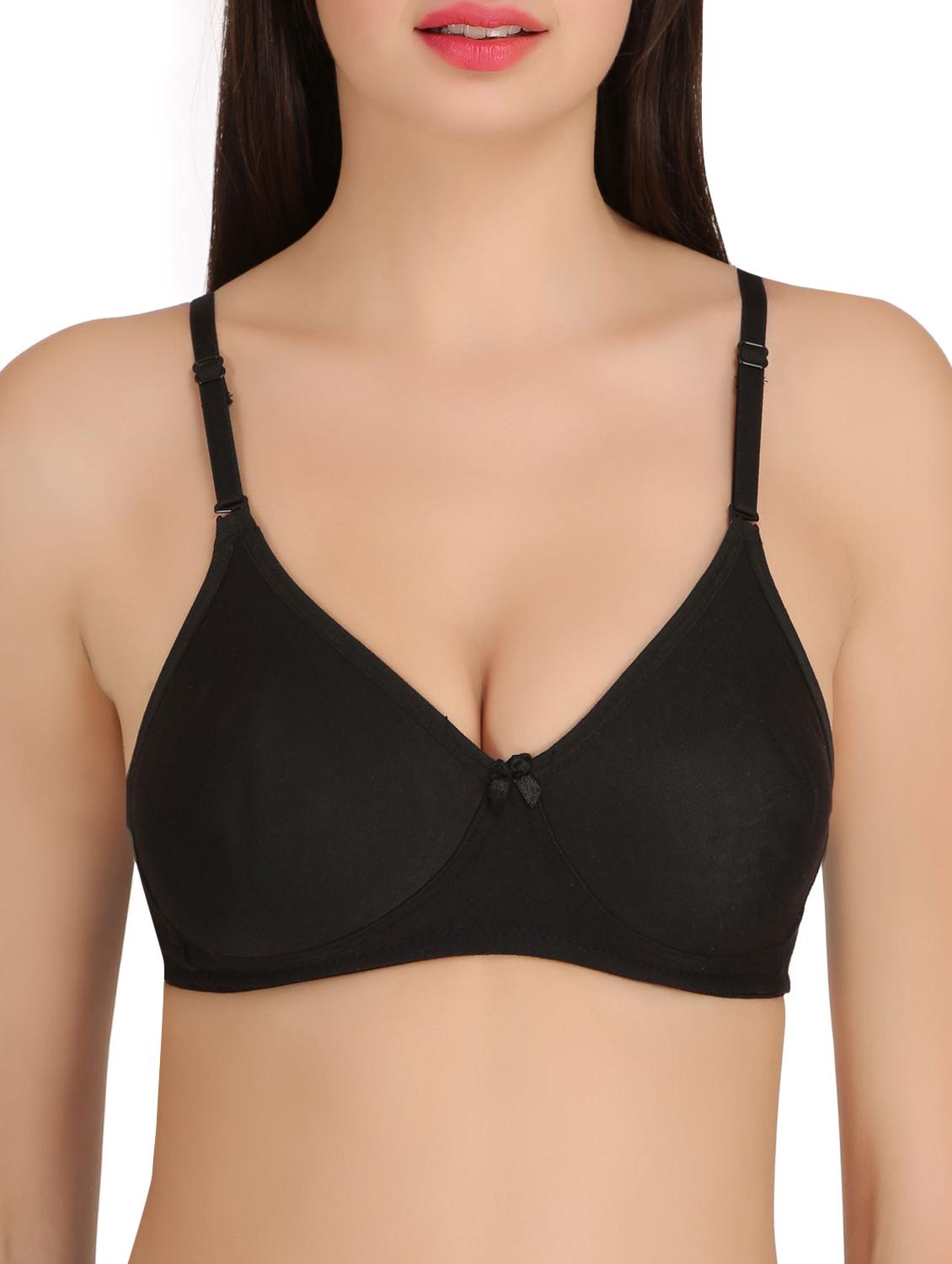 black solid cotton t-shirt bra - 15182908 - Zoom Image - 0