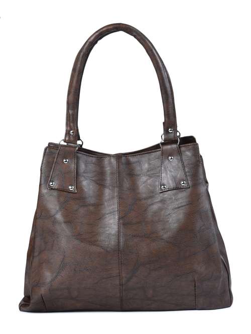 brown leatherette regular handbag - 15187198 - Standard Image - 0
