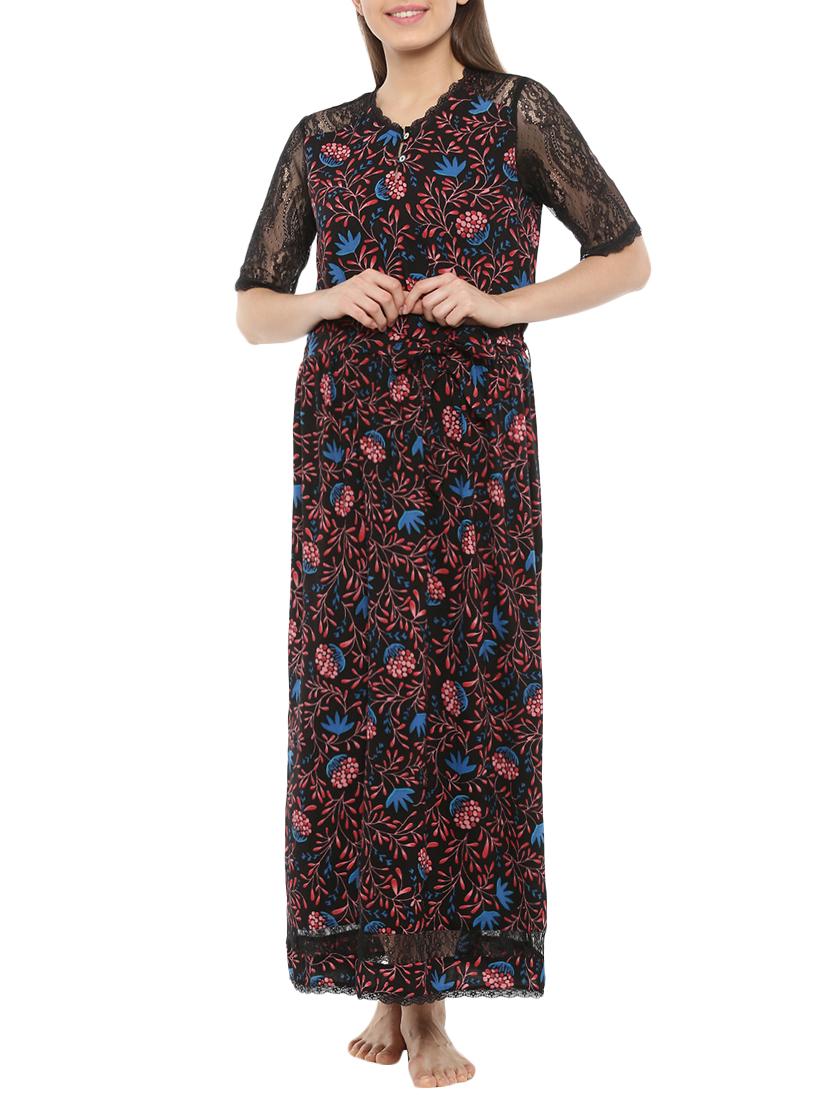 black viscose gown - 15189180 - Zoom Image - 0