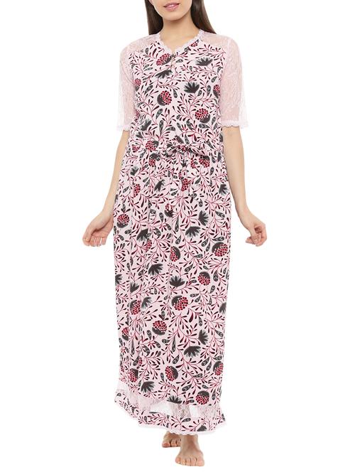 pink viscose gown - 15189181 - Standard Image - 0