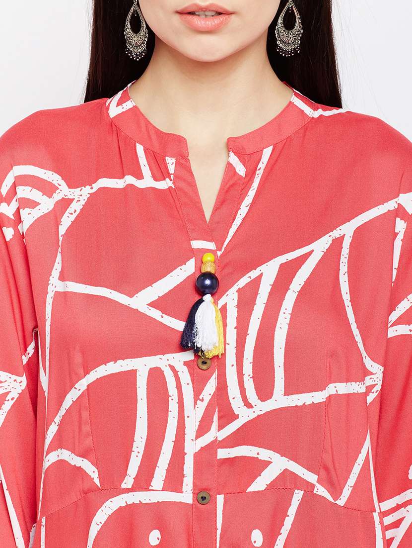 asymmetric printed kurta - 15189568 -  Standard Image - 3