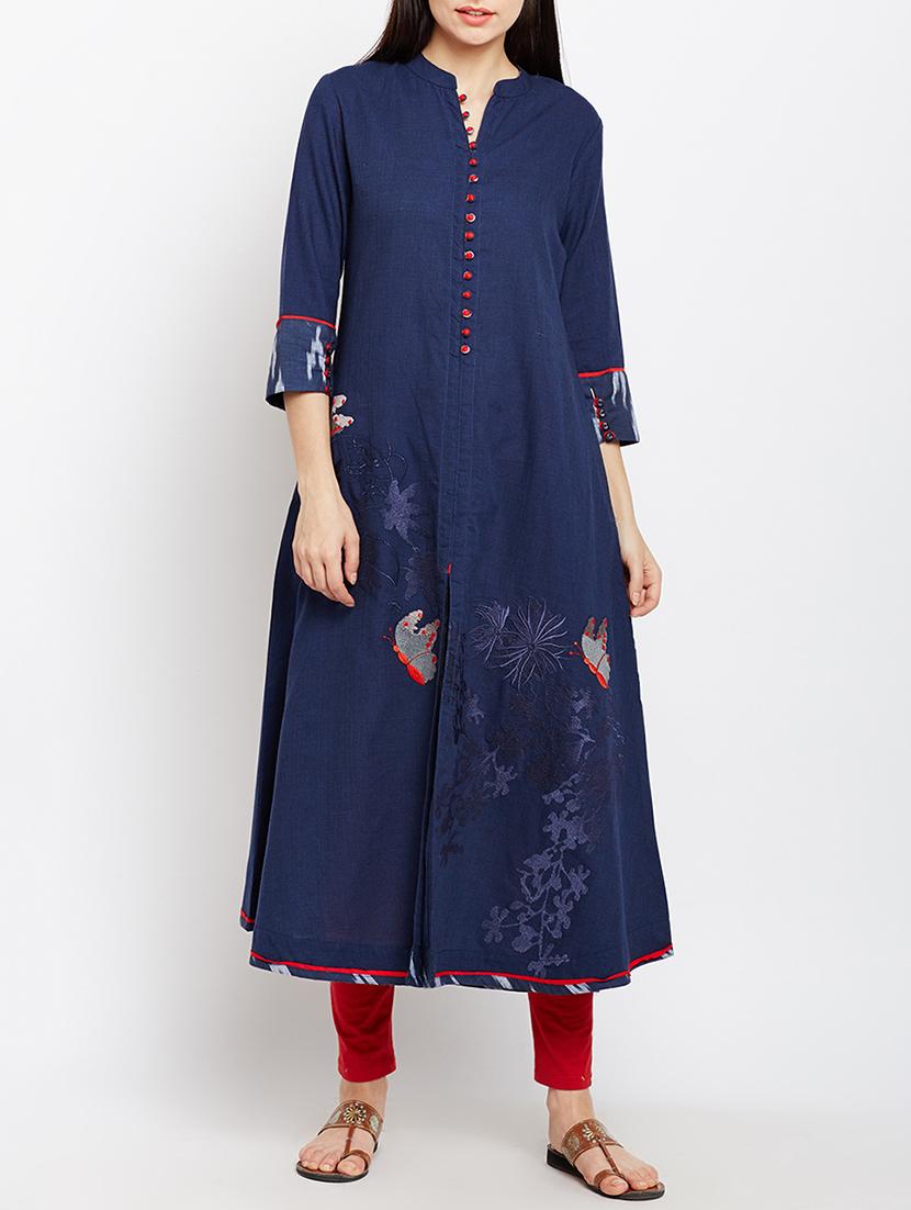 a-line embroidered kurta - 15189579 -  Zoom Image - 0
