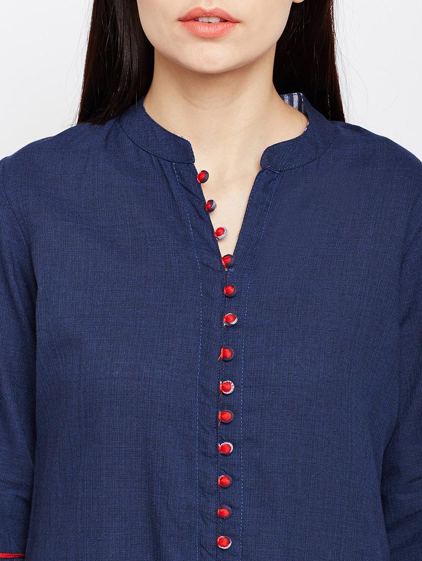 a-line embroidered kurta - 15189579 - Standard Image - 3