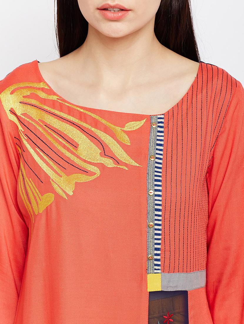 straight embroidered kurta - 15189581 - Standard Image - 3