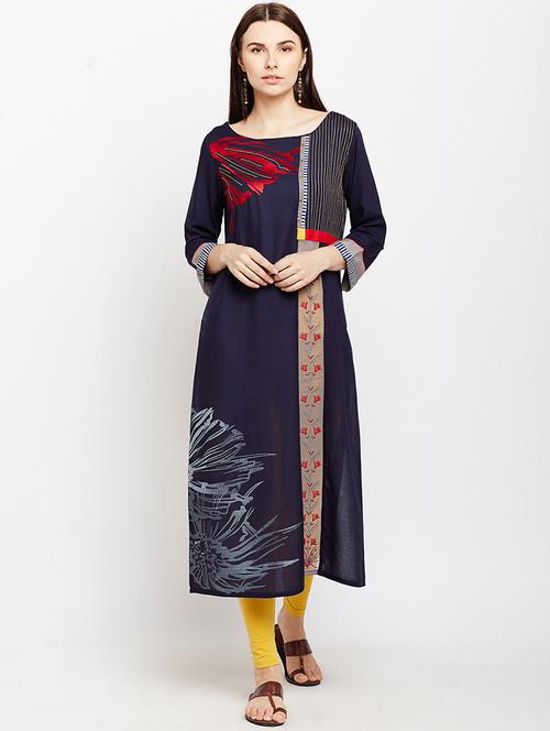 embroidered straight kurta - 15189583 - Standard Image - 0