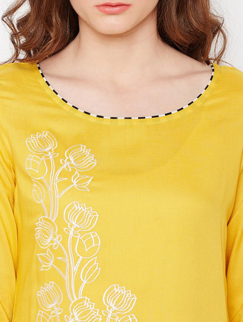 straight embroidered kurta - 15189598 - Standard Image - 3