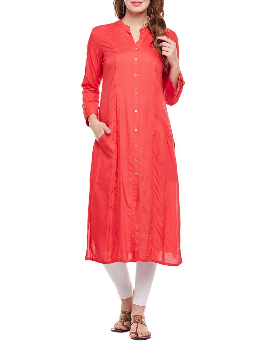 straight solid kurta - 15189606 - Zoom Image - 0