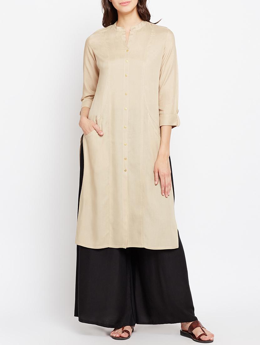 straight solid kurta - 15189607 - Zoom Image - 0