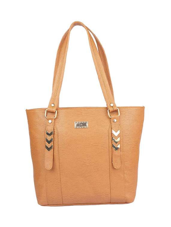 brown leatherette (pu) handbag