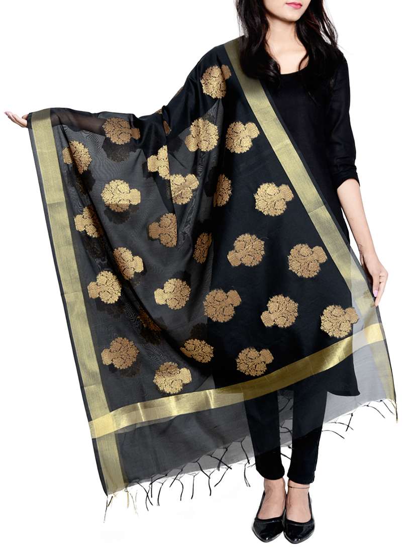 black chanderi dupatta