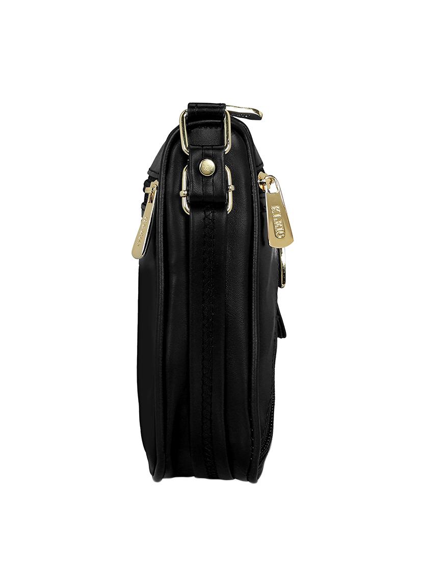 black leatherette (pu) sling bag - 15193569 - Standard Image - 3
