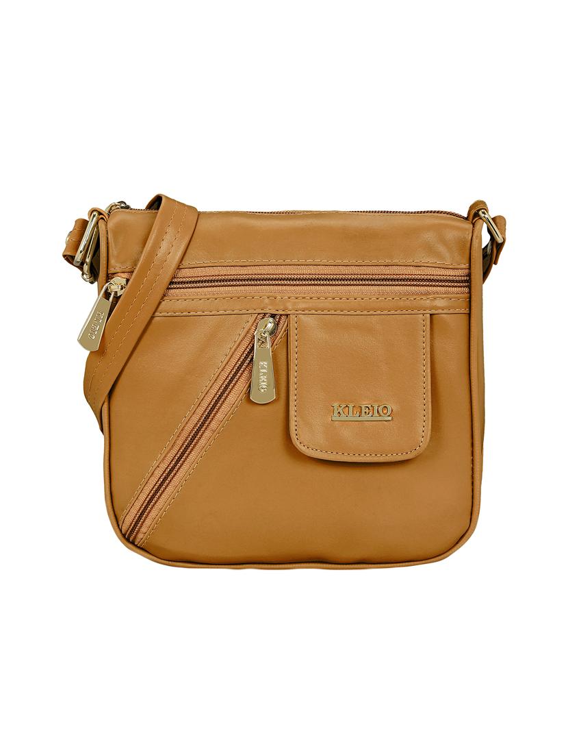 brown leatherette (pu) sling bag - 15193573 - Zoom Image - 0