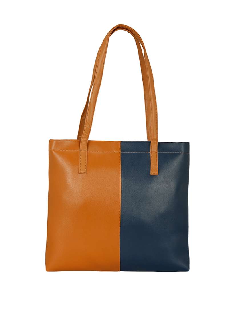 tan leatherette (pu) combo tote - 15193827 -  Standard Image - 3
