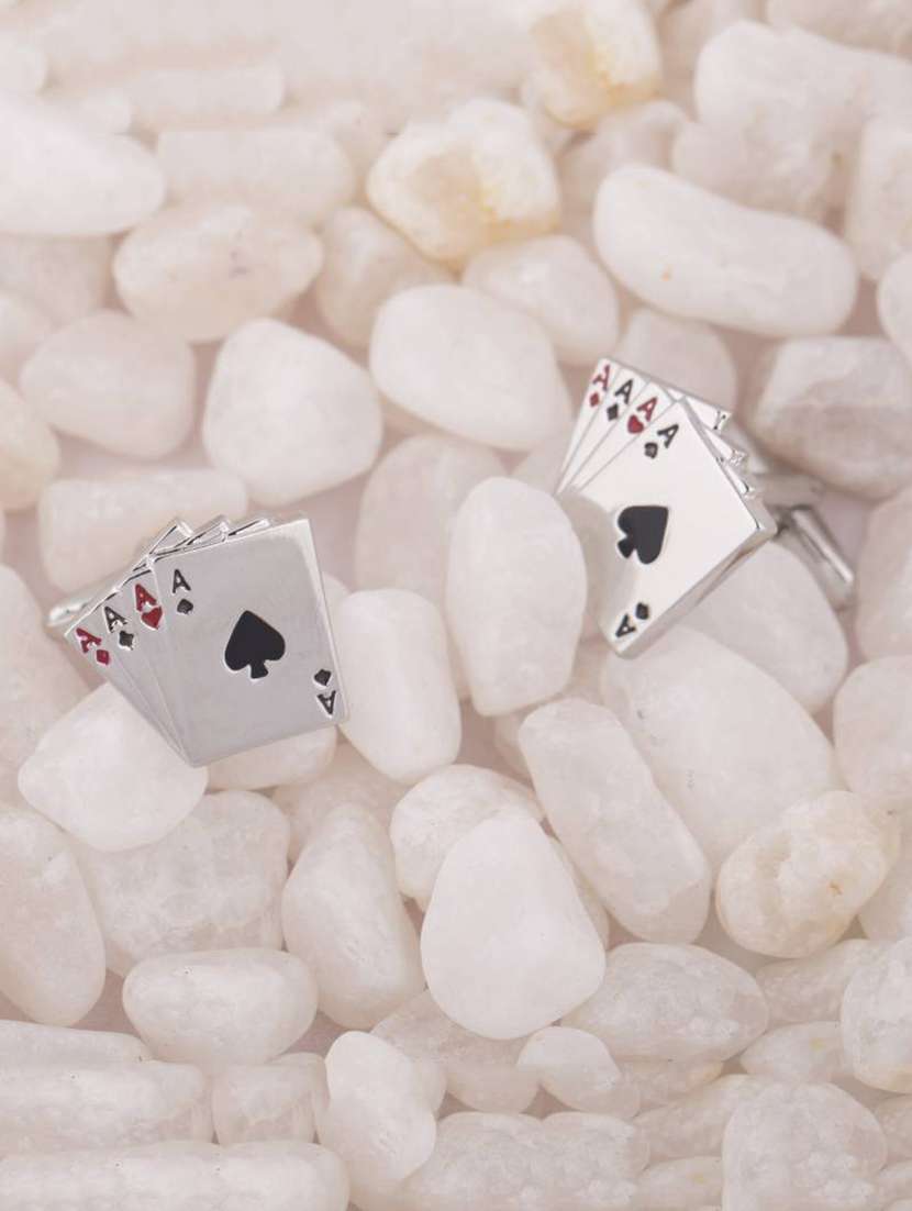 silver metal alloy cufflink