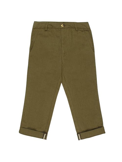 green cotton blend casual chinos - 15199107 - Standard Image - 0