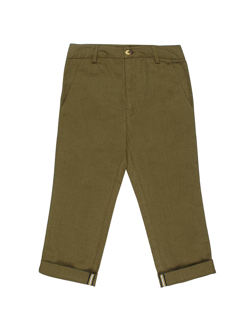 green cotton blend casual chinos - 15199107 - Zoom Image - 0