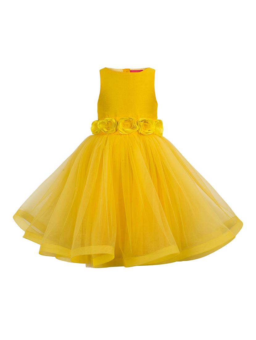 yellow net frock - 15200645 -  Zoom Image - 0