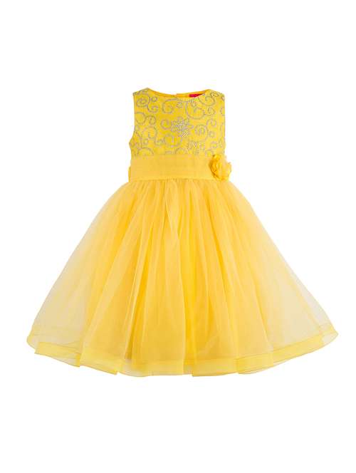 yellow net frock - 15200652 -  Standard Image - 0