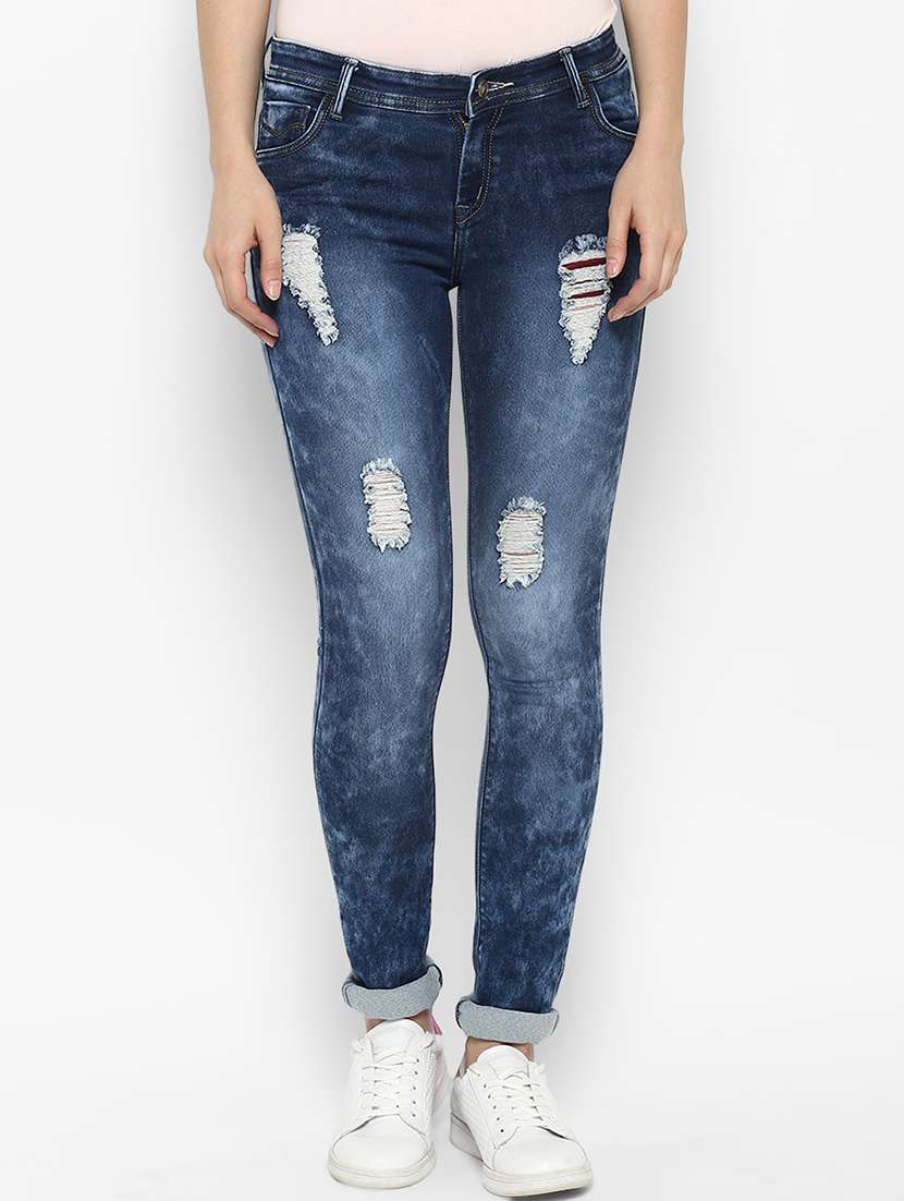 women's distress slim fit jeans