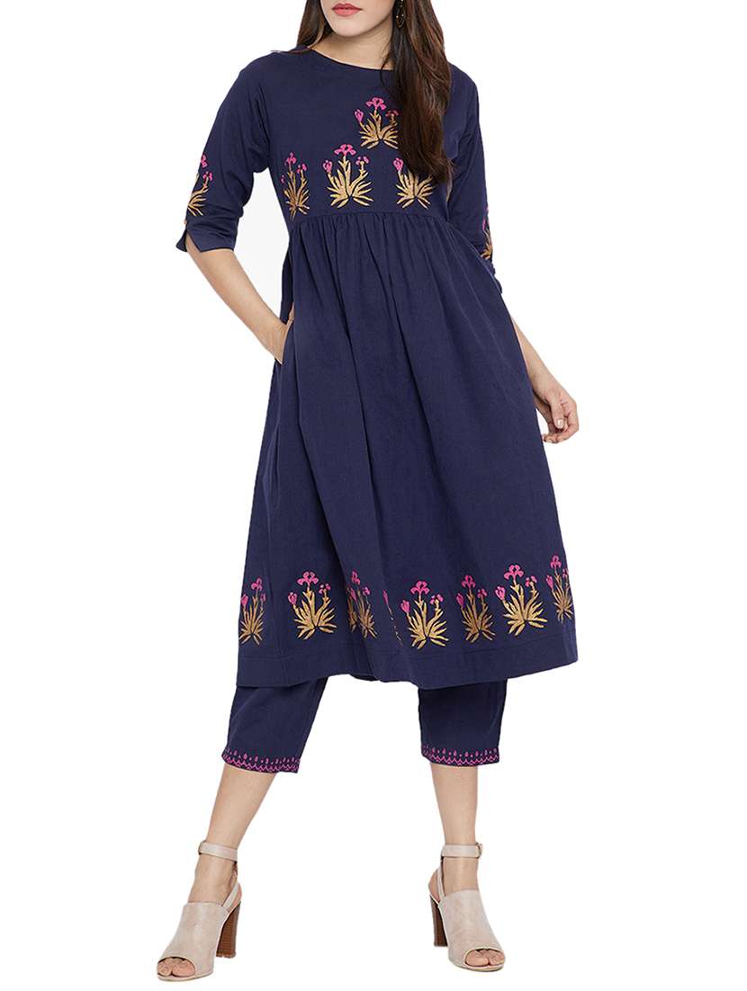 block print kurta and pant set