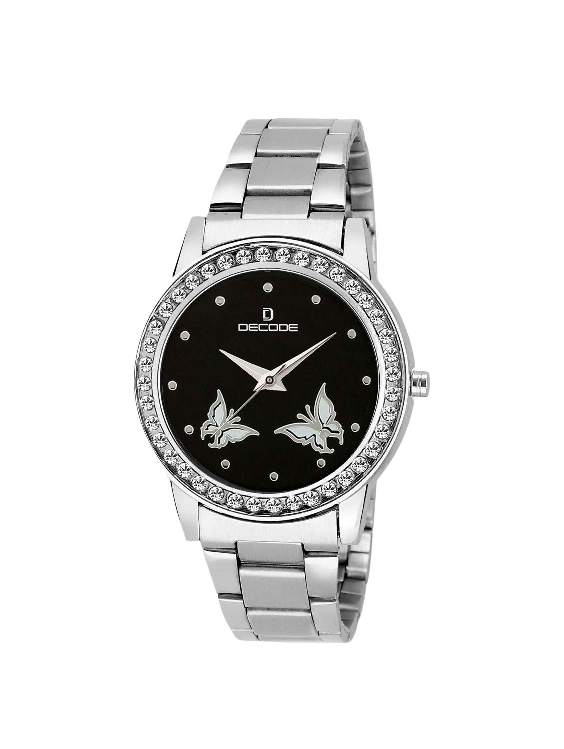 Buy online Decode Ladies Crystal Studded 21-030 Black Diamond