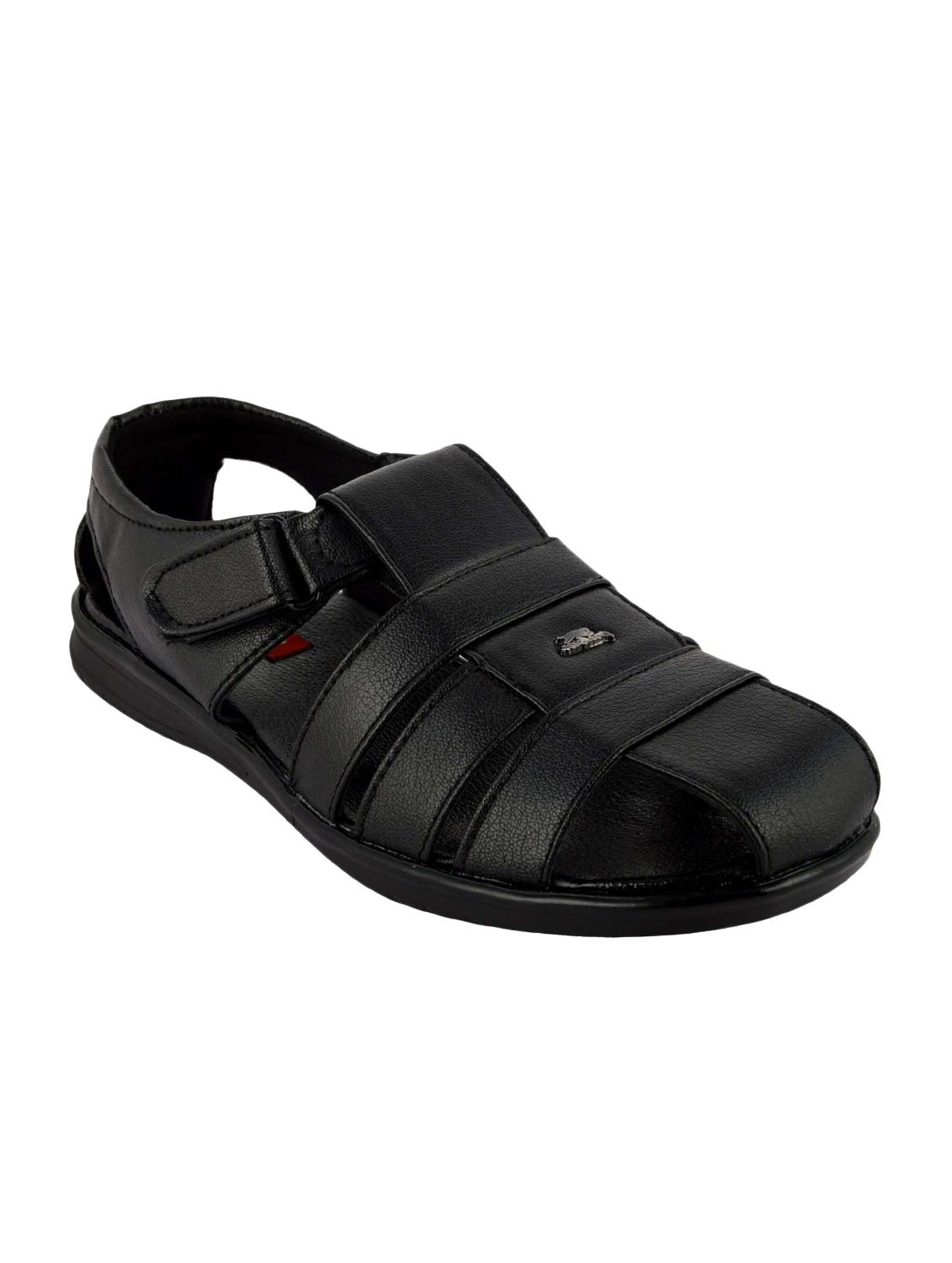 black leatherette back strap sandal - 15211940 - Zoom Image - 0