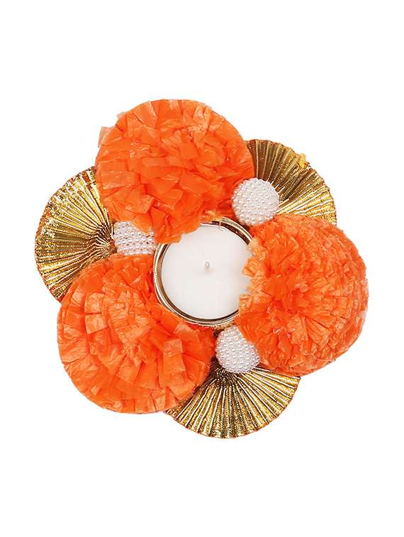 flower design tea light candle holder - 15214499 - Zoom Image - 0