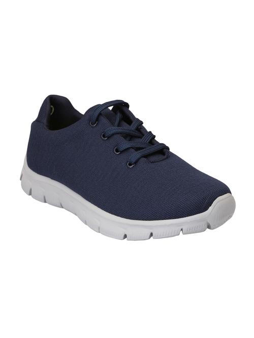 navy mesh laceup sports shoes - 15216219 -  Standard Image - 0