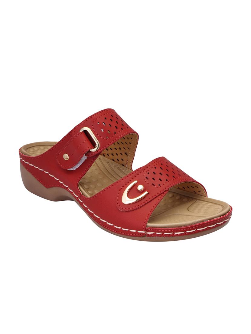 red leatherette slippers - 15216283 - Zoom Image - 0