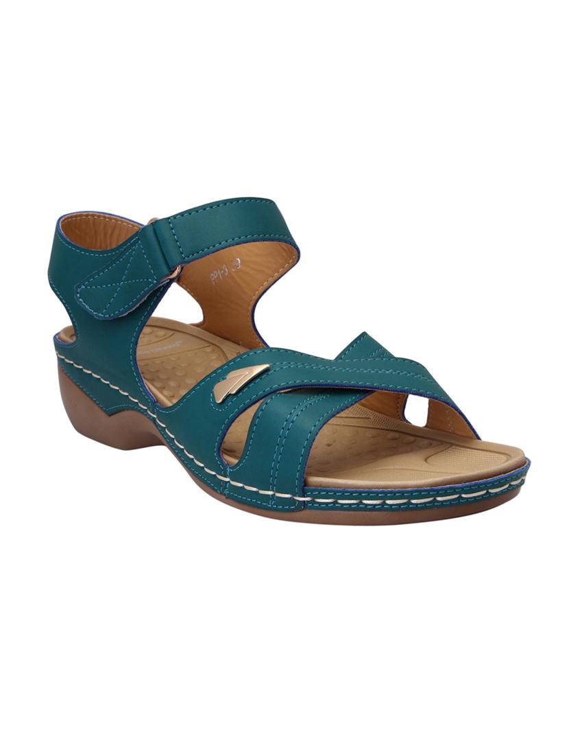 green  leatherette slippers - 15216289 -  Zoom Image - 0