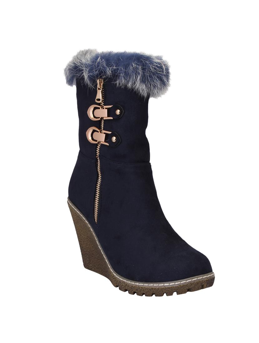 navy suede ankle boot - 15216415 -  Zoom Image - 0