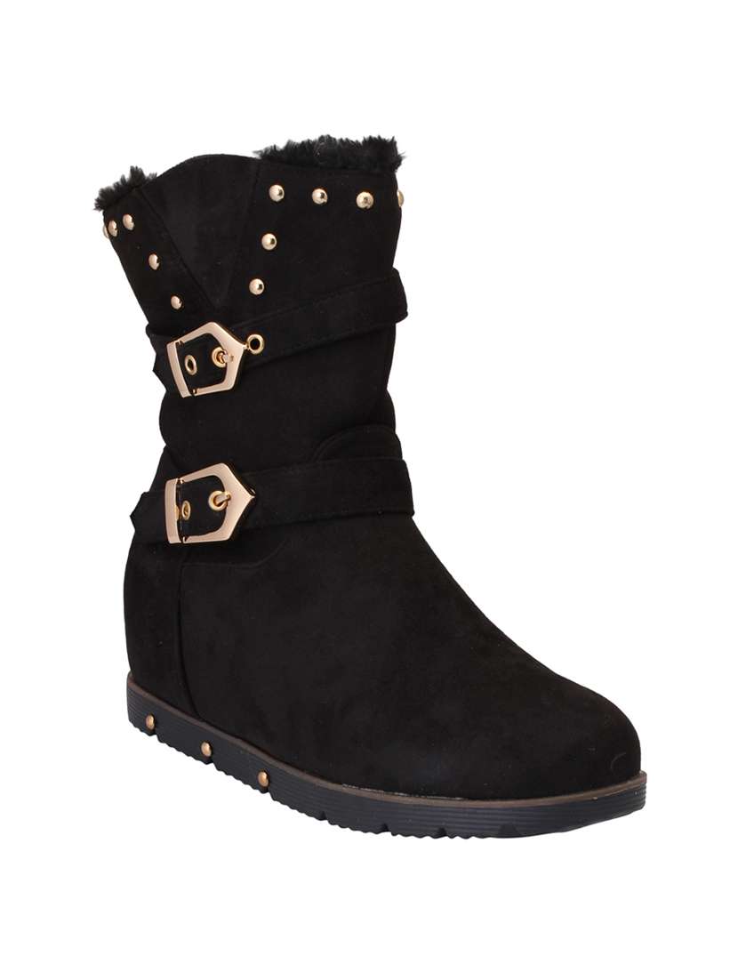 black suede ankle boot
