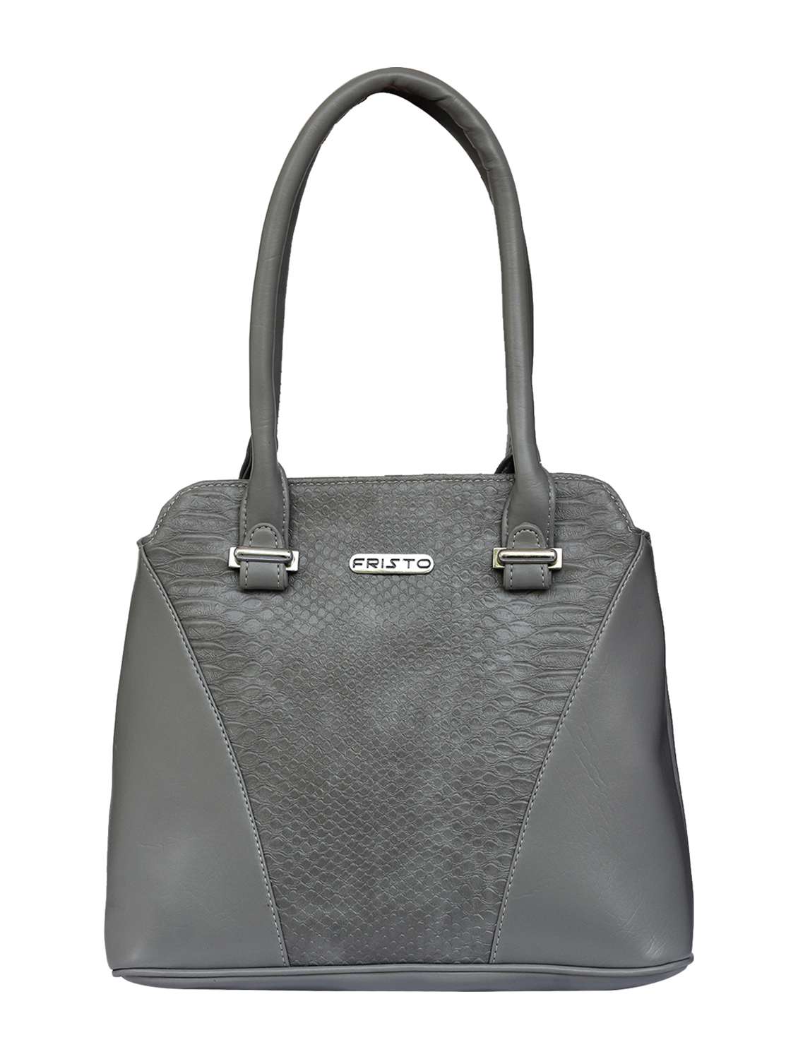 grey leatherette (pu) regular handbag