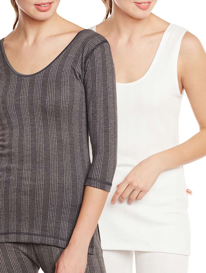 set of 2 multicolored cotton thermal tops