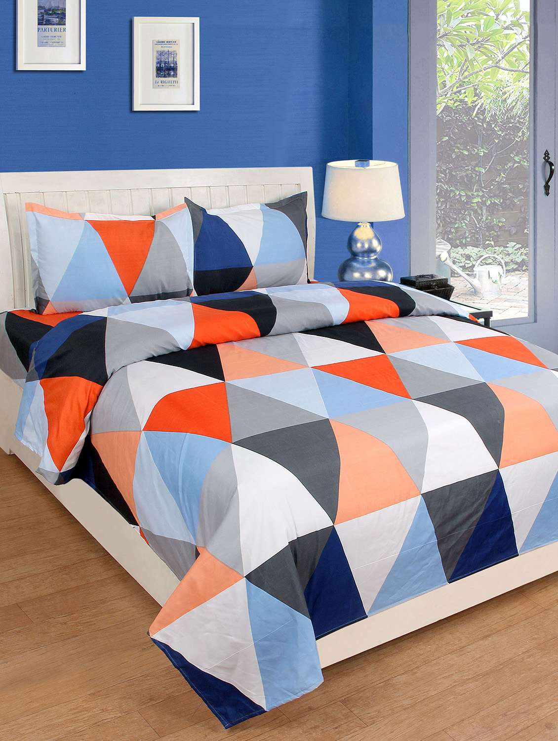 Buy online Cotton Double Bedsheet With 2 Pillow Covers from Bed for